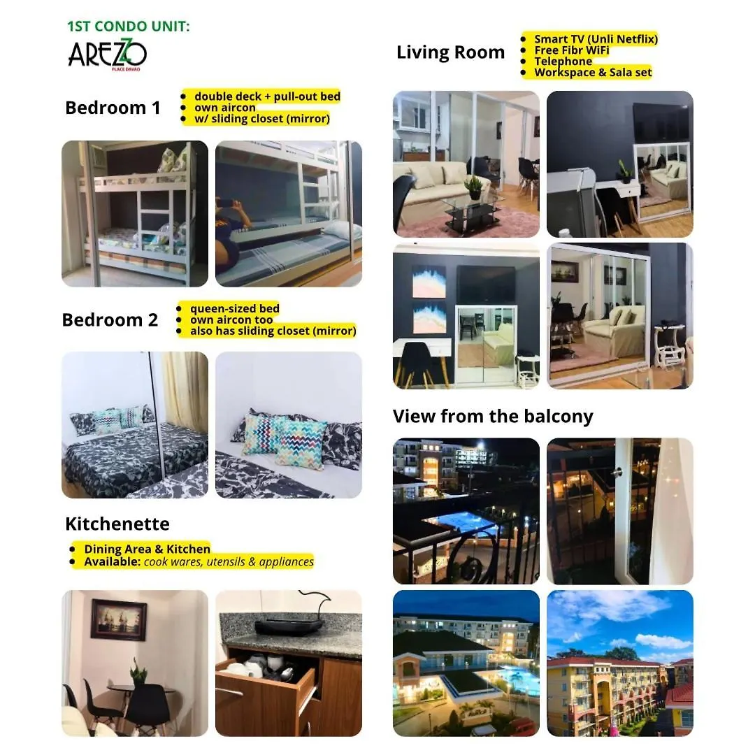 Arezzo Place Affordable 2Br Condo With Pool, Fast Wifi & Unli Netflix And Hot Shower - Near Davao Airport, Samal Barge, And Sm Lanang